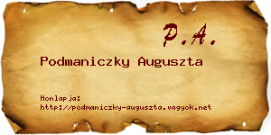 Podmaniczky Auguszta névjegykártya
